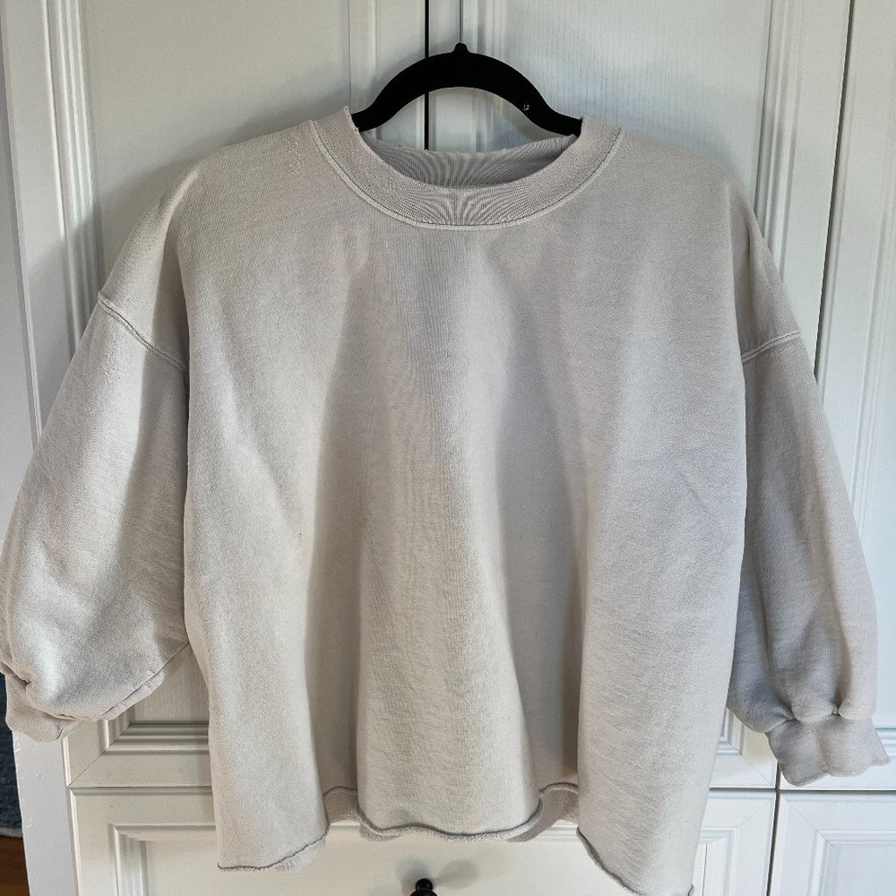 Cream Rachel Comey Distressed Sweatshirt, size small